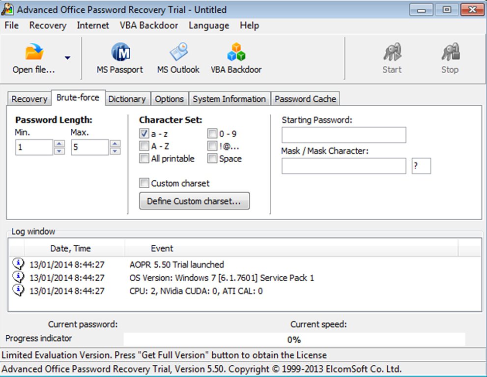 Advanced Office Password Recovery App Preview