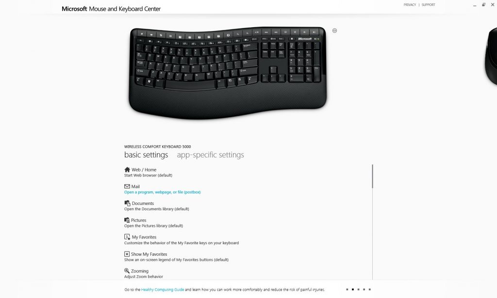 Mouse and Keyboard Center App Preview