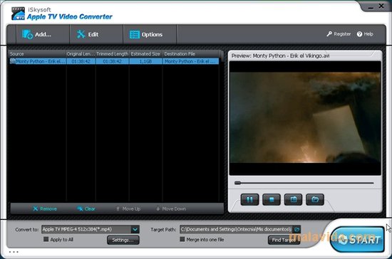 iSkysoft Apple TV Video Converter App Preview
